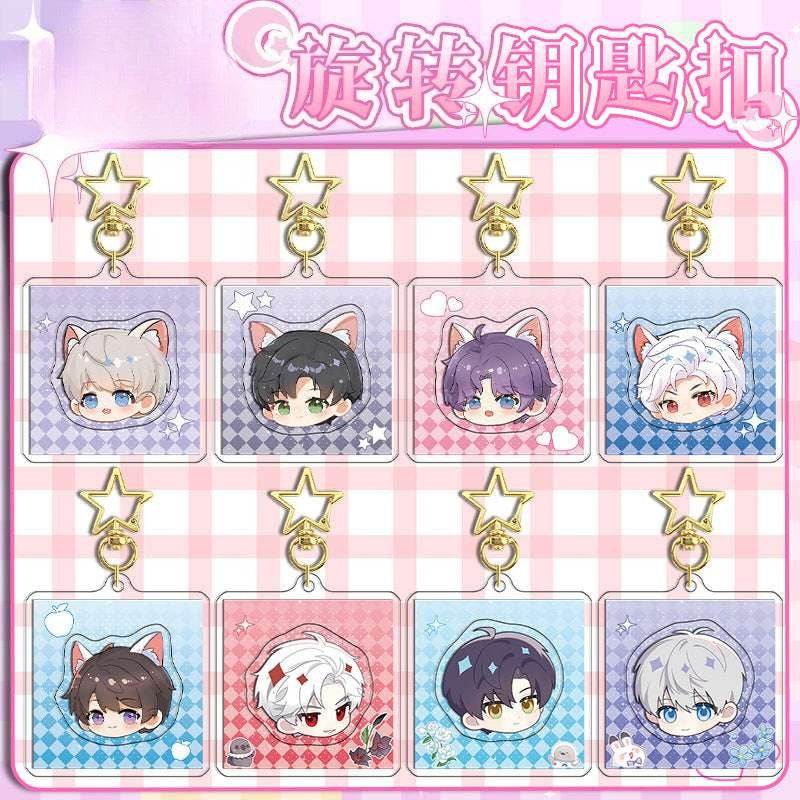 LaDS Rotating Golden Star Keychain 11-25 Sandwich Craft Double-Sided High-Definition Anime Acrylic Charm - merrys