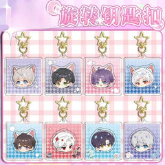 LaDS Rotating Golden Star Keychain 11-25 Sandwich Craft Double-Sided High-Definition Anime Acrylic Charm - merrys