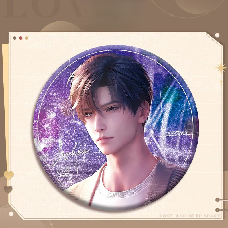 LaDS Collab Series Double Flash Badge - Silver Foil Dots Holographic Plain Surface Tinplate 58/75mm - merrys