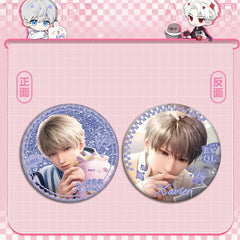 LaDS Flow Sand Mahjong Badge - Full Double-Sided Pattern 58mm Doujin Acrylic Merchandise - merrys