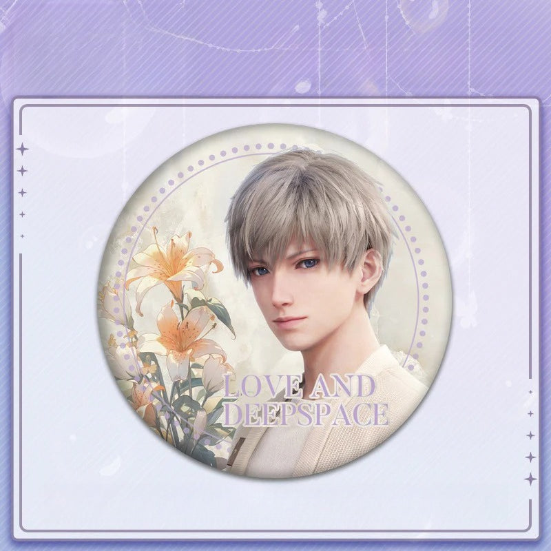 LaDS Collab Series Double Flash Badge - Silver Foil Holographic Plain Surface Tinplate 58/75mm - merrys