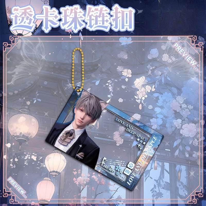 LaDS New Beaded Chain Clear Card Keychain 143-154 - Double-Sided Sandwich Anime Game Charm - merrys