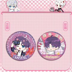 LaDS Flow Sand Mahjong Badge - Full Double-Sided Pattern 58mm Doujin Acrylic Merchandise - merrys