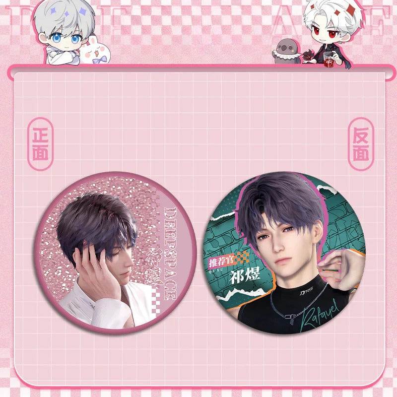 LaDS Flow Sand Mahjong Badge - Full Double-Sided Pattern 58mm Doujin Acrylic Merchandise - merrys