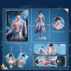 LaDS Rafayel God of Tides Echoes of the Sea Breeze - Acrylic Standee, Art Card, Double Flash Badge, Quicksand Merchandise - merrys