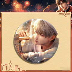 LaDS Double Flash Badge 165-186 - Silver Foil Plain Surface Diameter 75mm 58mm Tinplate Anime Badge - merrys