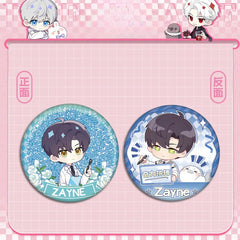 LaDS Flow Sand Mahjong Badge - Full Double-Sided Pattern 58mm Doujin Acrylic Merchandise - merrys