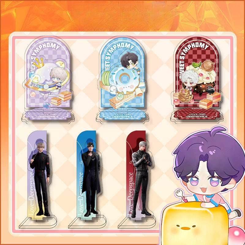 LaDS 12cm Double-Sided Insert Standee - Anime Acrylic Desktop Decoration, Sandwich Craft, Combined Illustration - merrys