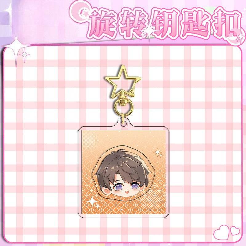 LaDS Rotating Golden Star Keychain 11-25 Sandwich Craft Double-Sided High-Definition Anime Acrylic Charm - merrys