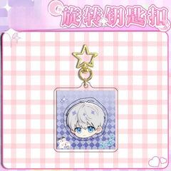 LaDS Rotating Golden Star Keychain 11-25 Sandwich Craft Double-Sided High-Definition Anime Acrylic Charm - merrys