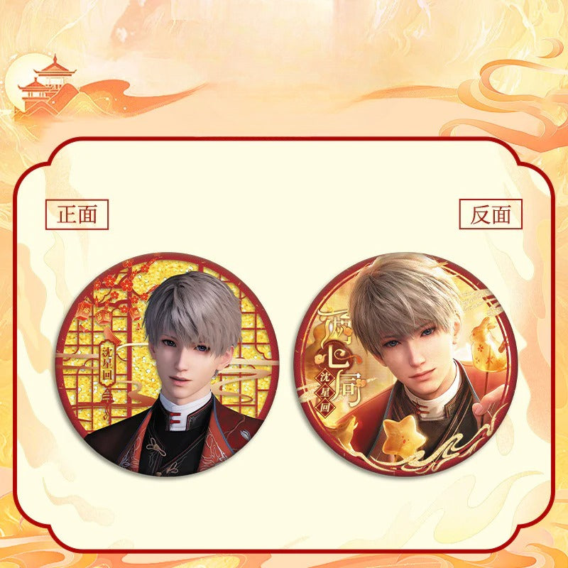 LaDS Flow Sand Mahjong Badge - Full Double-Sided Pattern 58mm Doujin Acrylic Merchandise - merrys