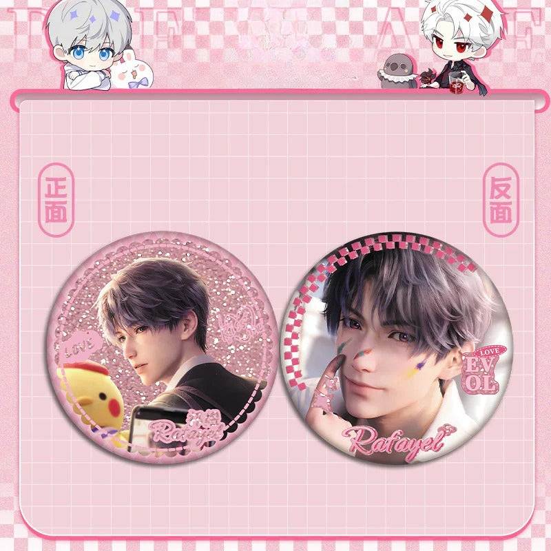 LaDS Flow Sand Mahjong Badge - Full Double-Sided Pattern 58mm Doujin Acrylic Merchandise - merrys