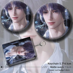 Artist-Authorized Lads Rafayel Fan-Made 6-Piece Set - Keychains, Badges & Holographic Laser Tickets