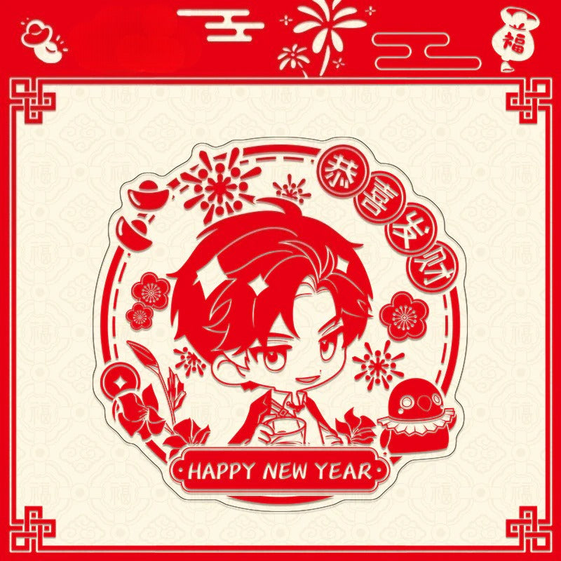 LaDS New Year Window Decal - Anime Game Acrylic Merchandise Creative New Year Gift - merrys