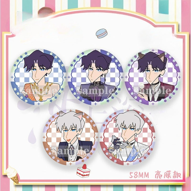 Crayon Shin-chan & Lads Collaboration Badge 58mm - Xavier & Rafayel