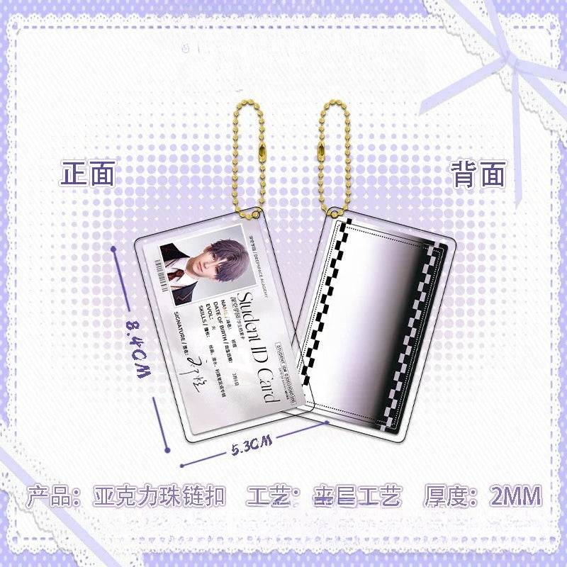 LaDS Golden Beaded Chain Clear Card Keychain 13-17 - Double-Sided Sandwich Anime Game Acrylic Merchandise - merrys