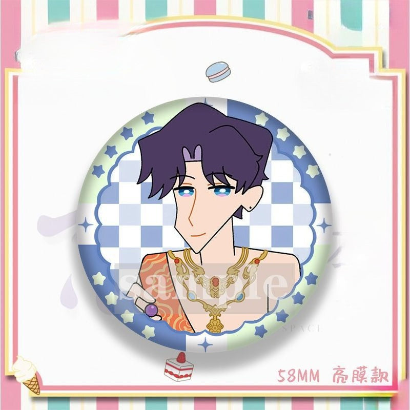 Crayon Shin-chan & Lads Collaboration Badge 58mm - Xavier & Rafayel