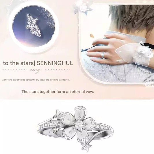 Lads High-End Custom 999 Fine Silver Beloved Journey Wedding Ring