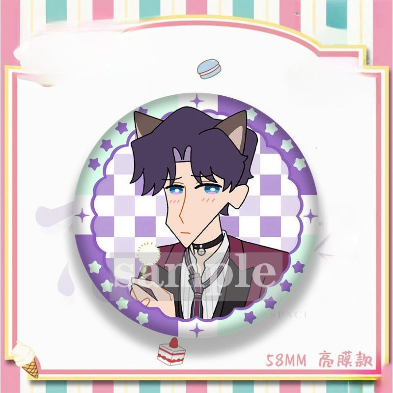 Crayon Shin-chan & Lads Collaboration Badge 58mm - Xavier & Rafayel