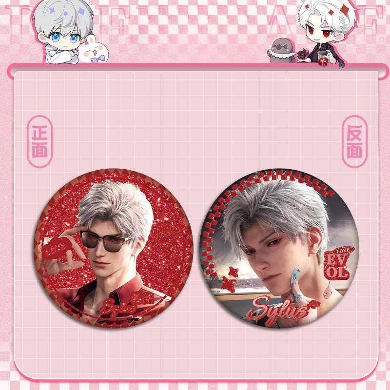 LaDS Flow Sand Mahjong Badge - Full Double-Sided Pattern 58mm Doujin Acrylic Merchandise - merrys