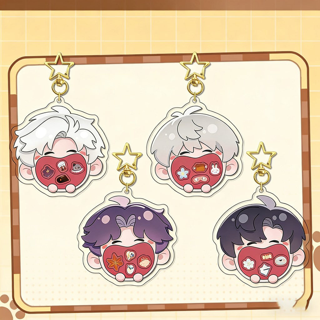 LaDS Original Chibi Big Mouth Shaker Keychain Double-Sided Pattern Creative Acrylic Merchandise Charm - merrys