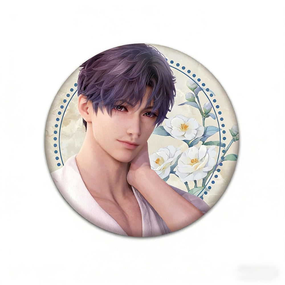 LaDS Collab Series Double Flash Badge - Silver Foil Holographic Plain Surface Tinplate 58/75mm - merrys