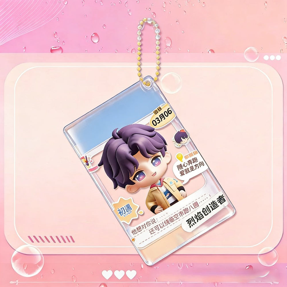 LaDS Golden Beaded Chain Clear Card Keychain 159-162 - Double-Sided Sandwich Anime Game Acrylic Merchandise - merrys