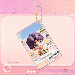 LaDS Golden Beaded Chain Clear Card Keychain 159-162 - Double-Sided Sandwich Anime Game Acrylic Merchandise - merrys