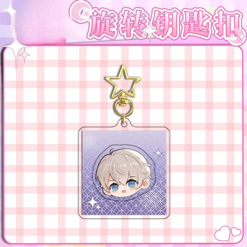 LaDS Rotating Golden Star Keychain 11-25 Sandwich Craft Double-Sided High-Definition Anime Acrylic Charm - merrys