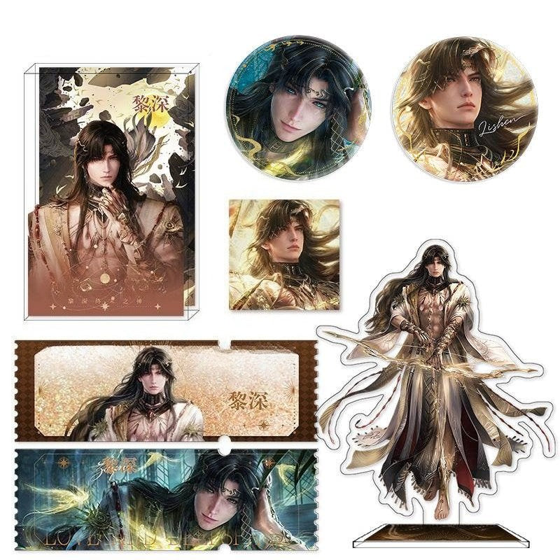 LaDS Zayne End of God Series - Acrylic Sandwich Standee, Art Card, Quicksand Keychain - merrys