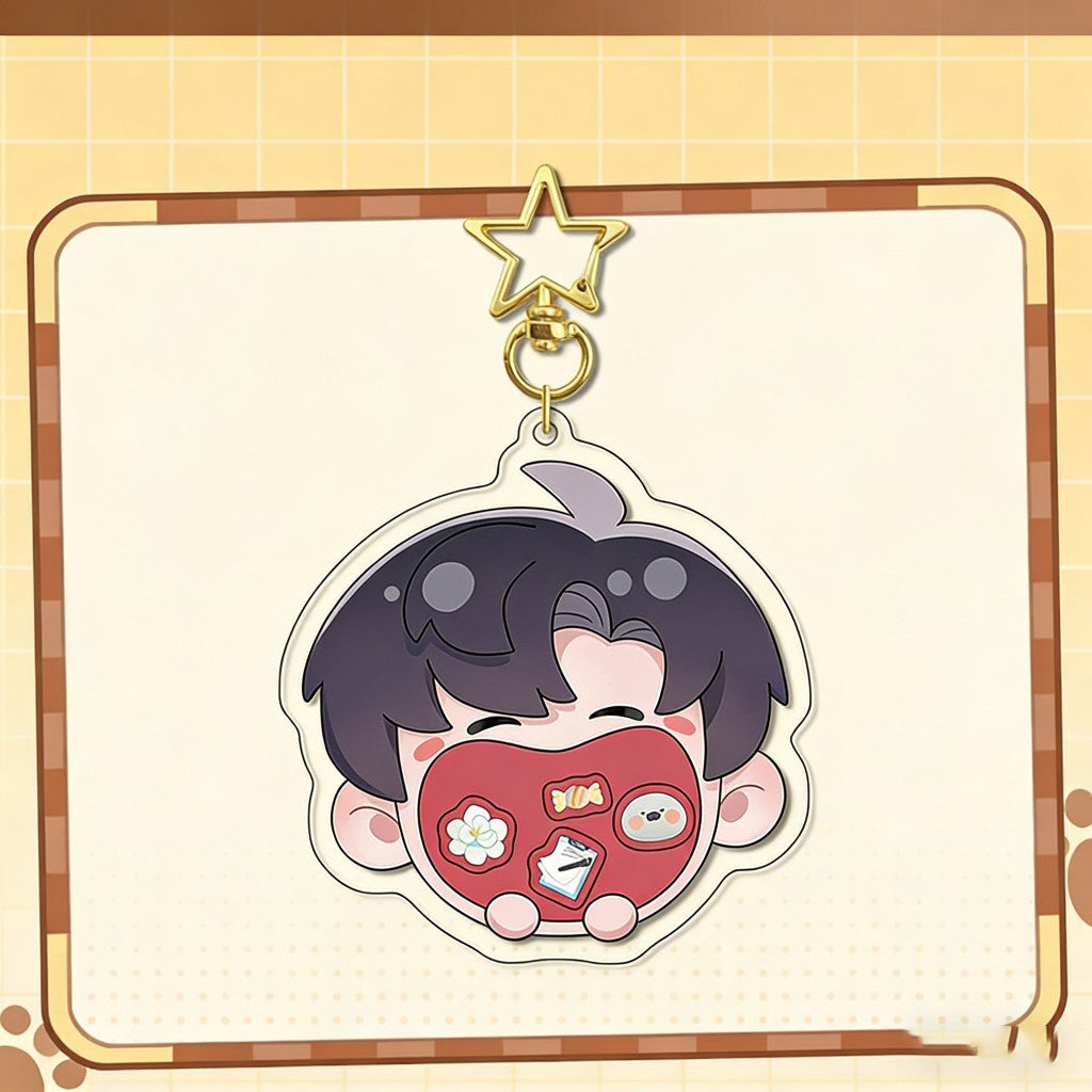 LaDS Original Chibi Big Mouth Shaker Keychain Double-Sided Pattern Creative Acrylic Merchandise Charm - merrys