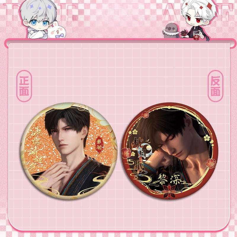 LaDS Flow Sand Mahjong Badge - Full Double-Sided Pattern 58mm Doujin Acrylic Merchandise - merrys