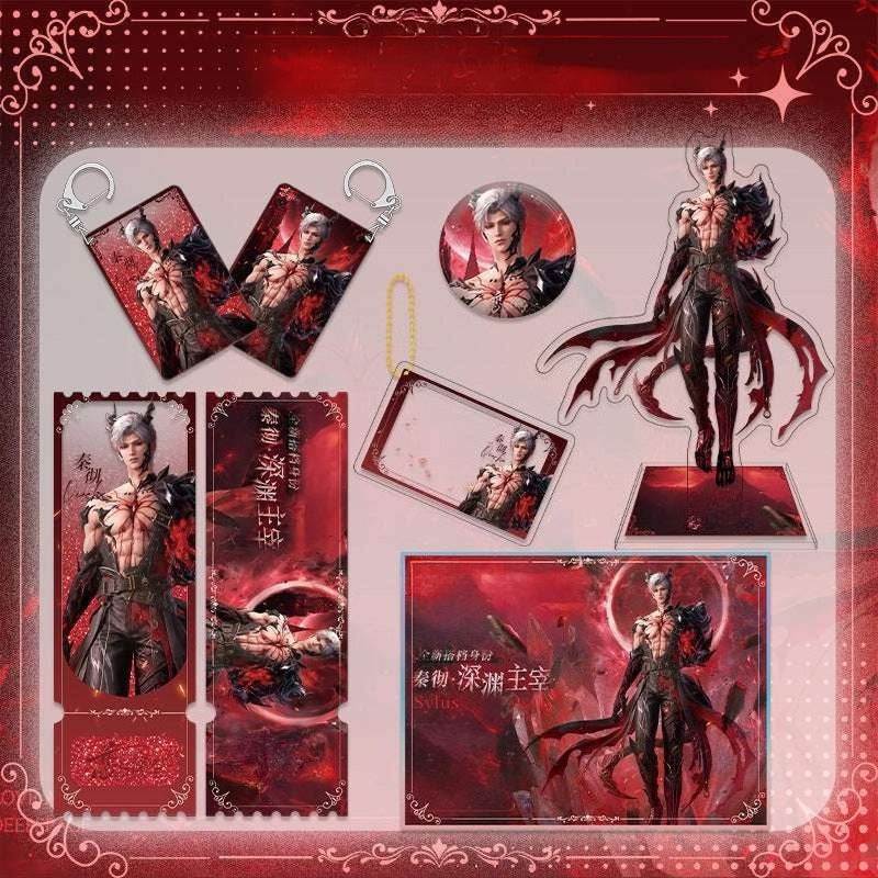 LaDS Sylus Abyss Ruler Acrylic Sandwich Standee, Double Flash Badge, Art Card, Quicksand Keychain - merrys