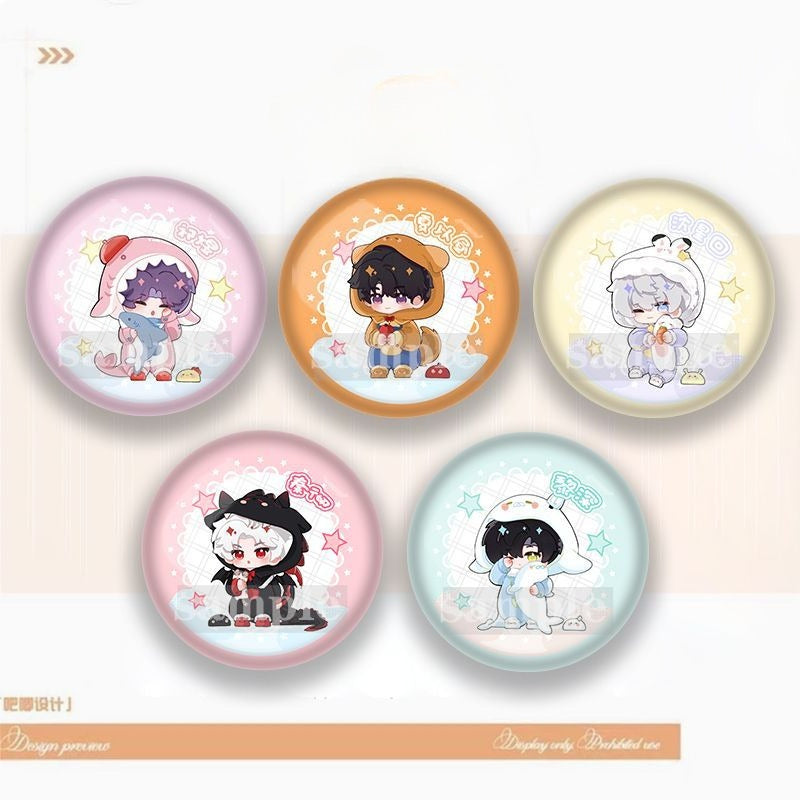 Artist-Authorized Lads Chibi Badges - Xavier, Sylus, Zayne, Rafayel, Caleb